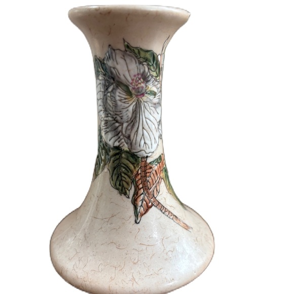 Elegant Ceramic Taper Candle Holders‎ Candlestick Holders Floral Painted - Picture 3 of 10